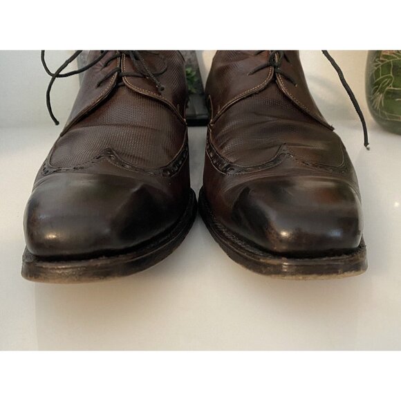 Calzoleria Harris Italy Barney's NY Handmade Oxford Wing Tip Dress Shoes Sz 10.5 - Picture 12 of 16